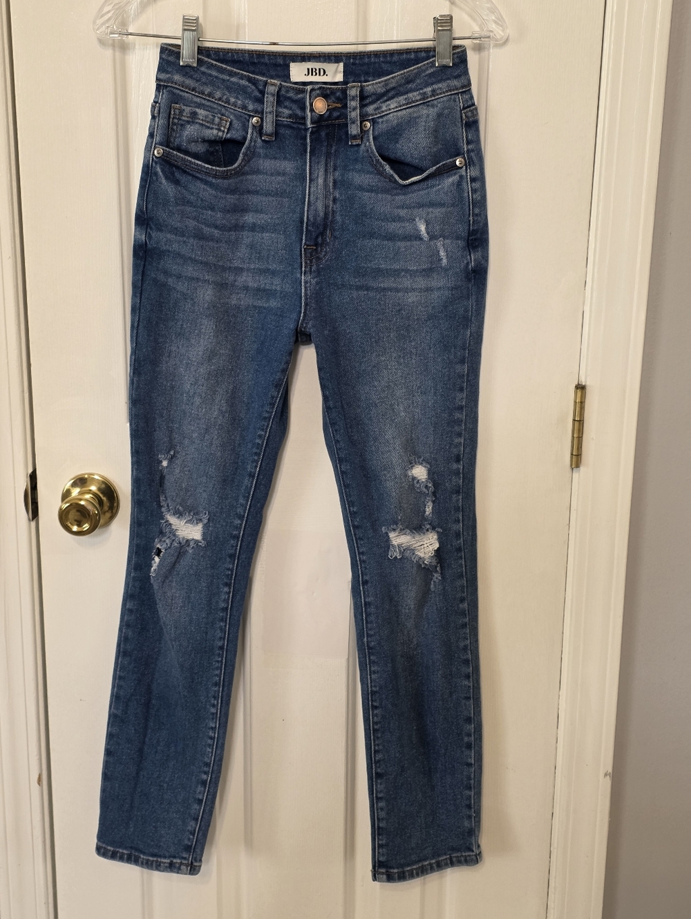 JBD Blue Distressed Skinny Jeans Size 24